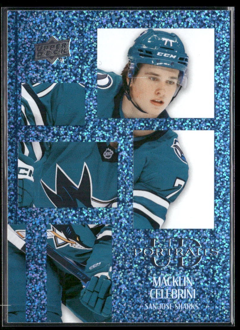 2024-25 Upper Deck Series 2 - Ud Portraits Macklin Celebrini #P37 Speckle (RC)