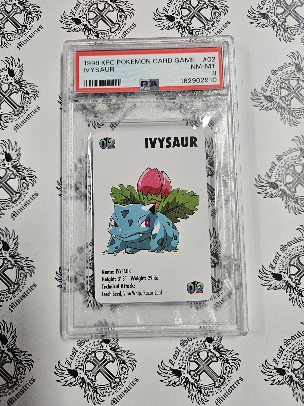 Vintage 1998 KFC Pokemon Card Game Ivysaur #02 English PSA 8π Vintage 1998 KFC Pokemon Card Game Ivysaur #02 English PSA 8π