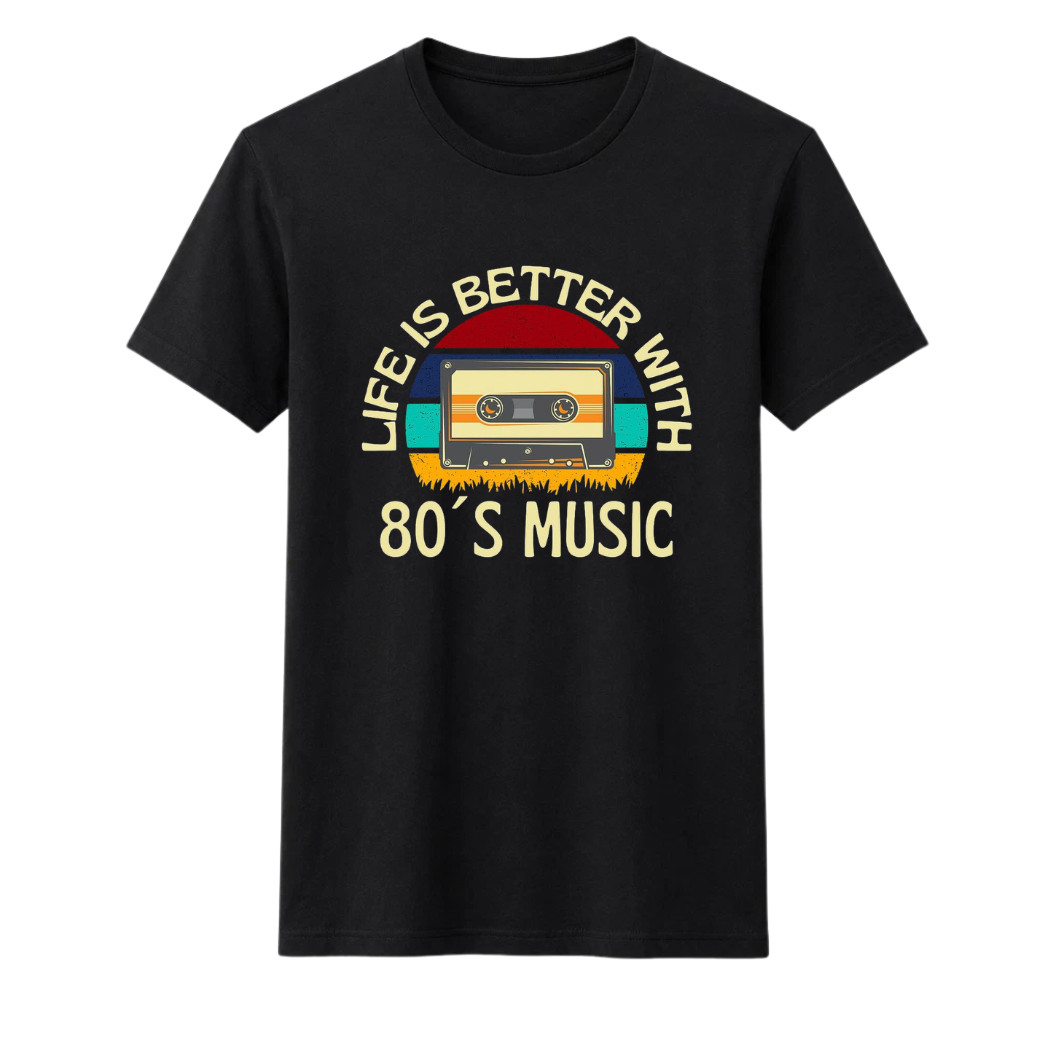 Life Is Better With 80s Music Shirt Premium Print Vintage Cassette Tape Tee