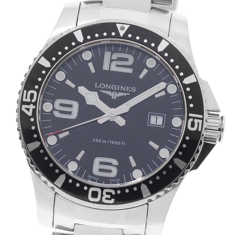 LONGINES Hydro Conquest L3.640.4 Date black Dial Quartz Men\'s Watch_965475