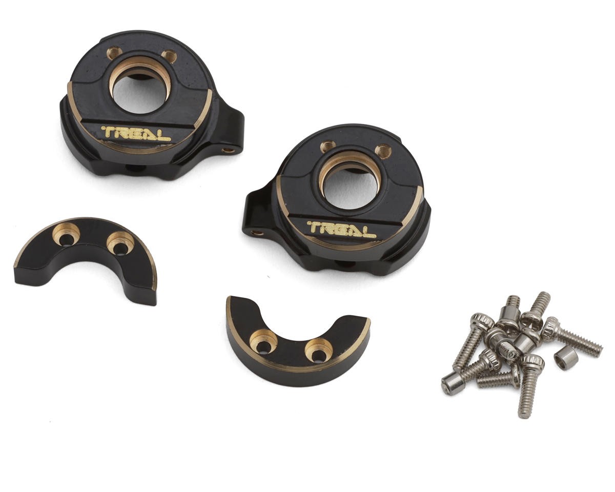 Treal Hobby SCX30 Brass Steering Knuckles (Black) (2) (7.75g ea) [TLHTSCX30-06]