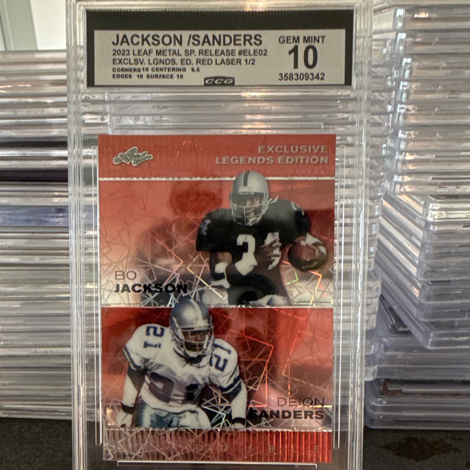 Leaf 2023 Metal Bo Jackson Deion Sanders Exclusive Legends Red Laser ELE-02 1/2 Leaf 2023 Metal Bo Jackson Deion Sanders Exclusive Legends Red Laser ELE-02 1/2
