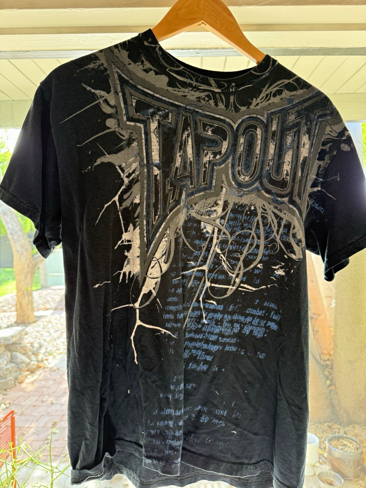 Tapout Men\'s Black Short Sleeve Crew Neck Graphic Logo Cotton Jersey T-Shirt M/L Tapout Men\'s Black Short Sleeve Crew Neck Graphic Logo Cotton Jersey T-Shirt M/L
