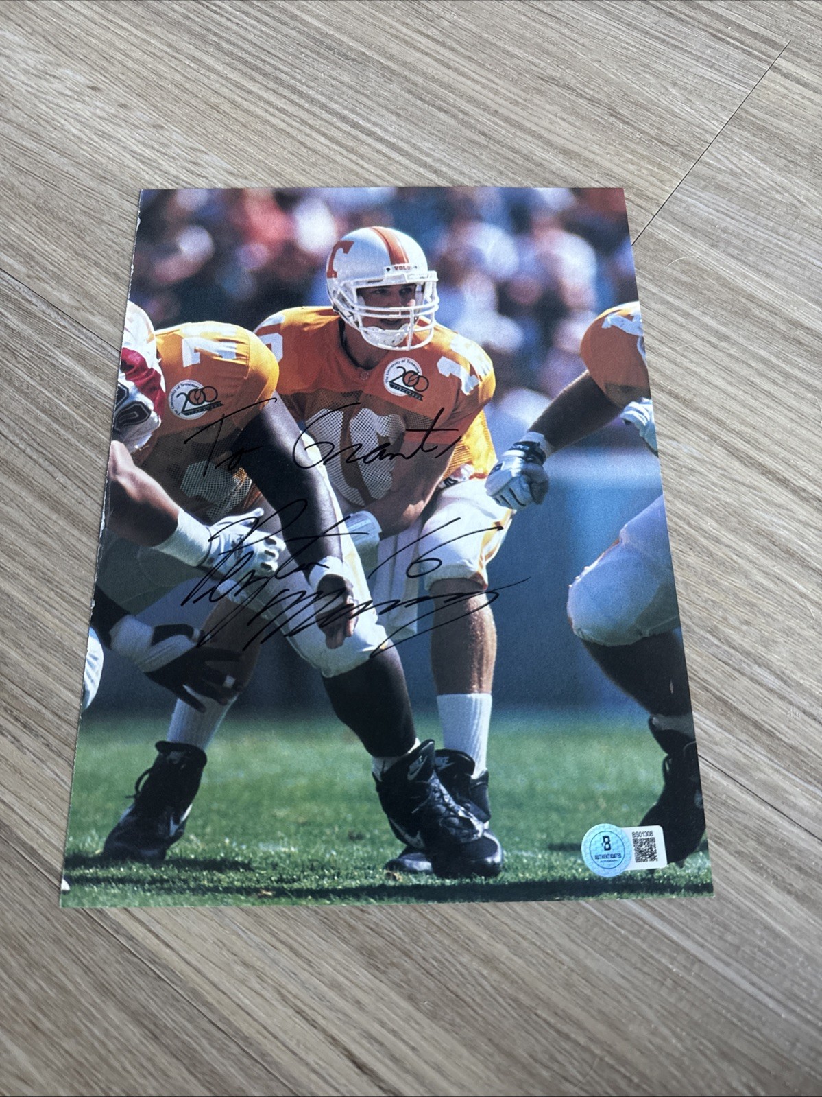 Peyton Manning Signed Photo Beckett BAS Denver Broncos HOF QB