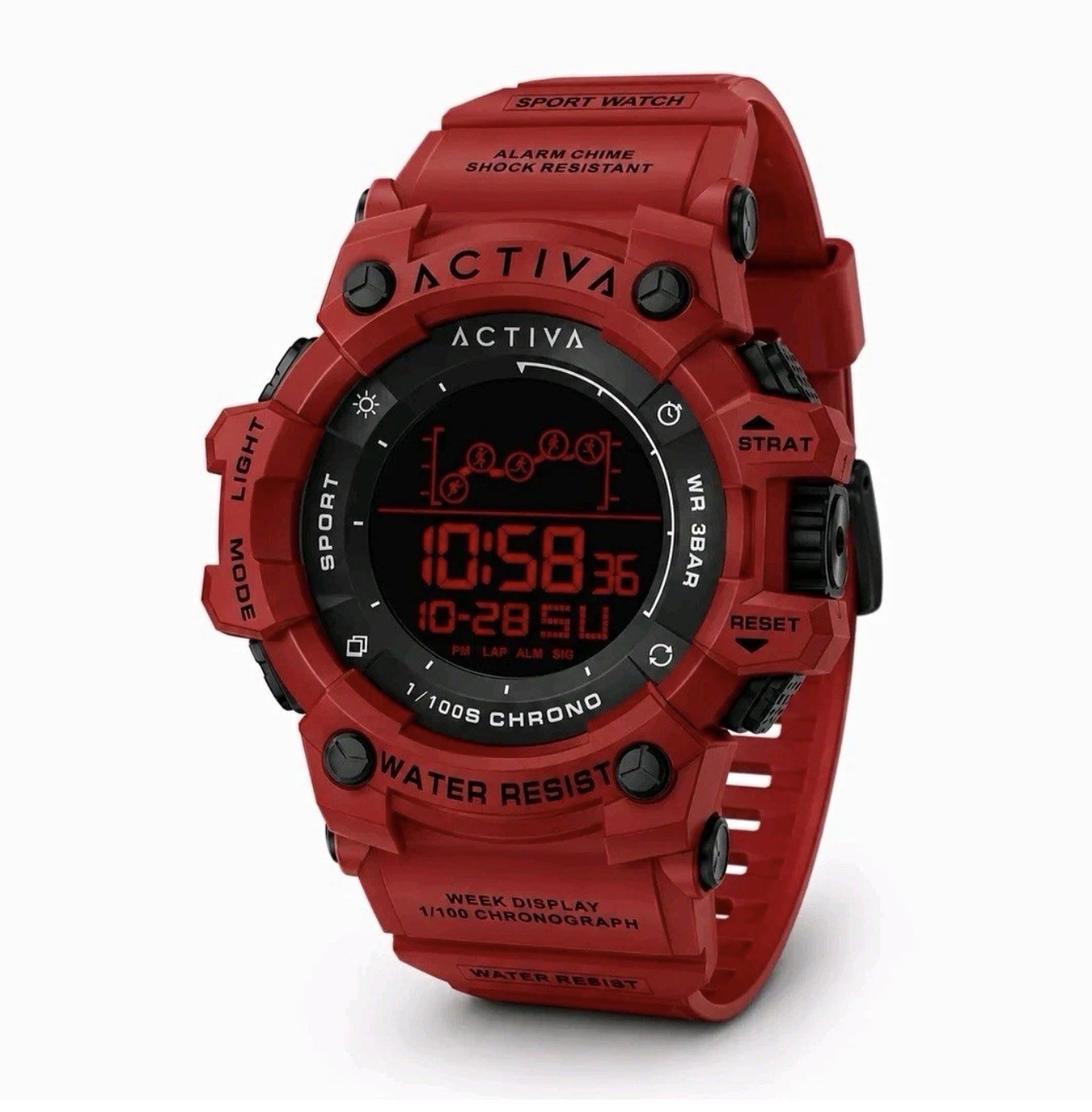 Activa Summit X Invicta Digital Unisex Watch - 50mm, Red Activa Summit X Invicta Digital Unisex Watch - 50mm, Red