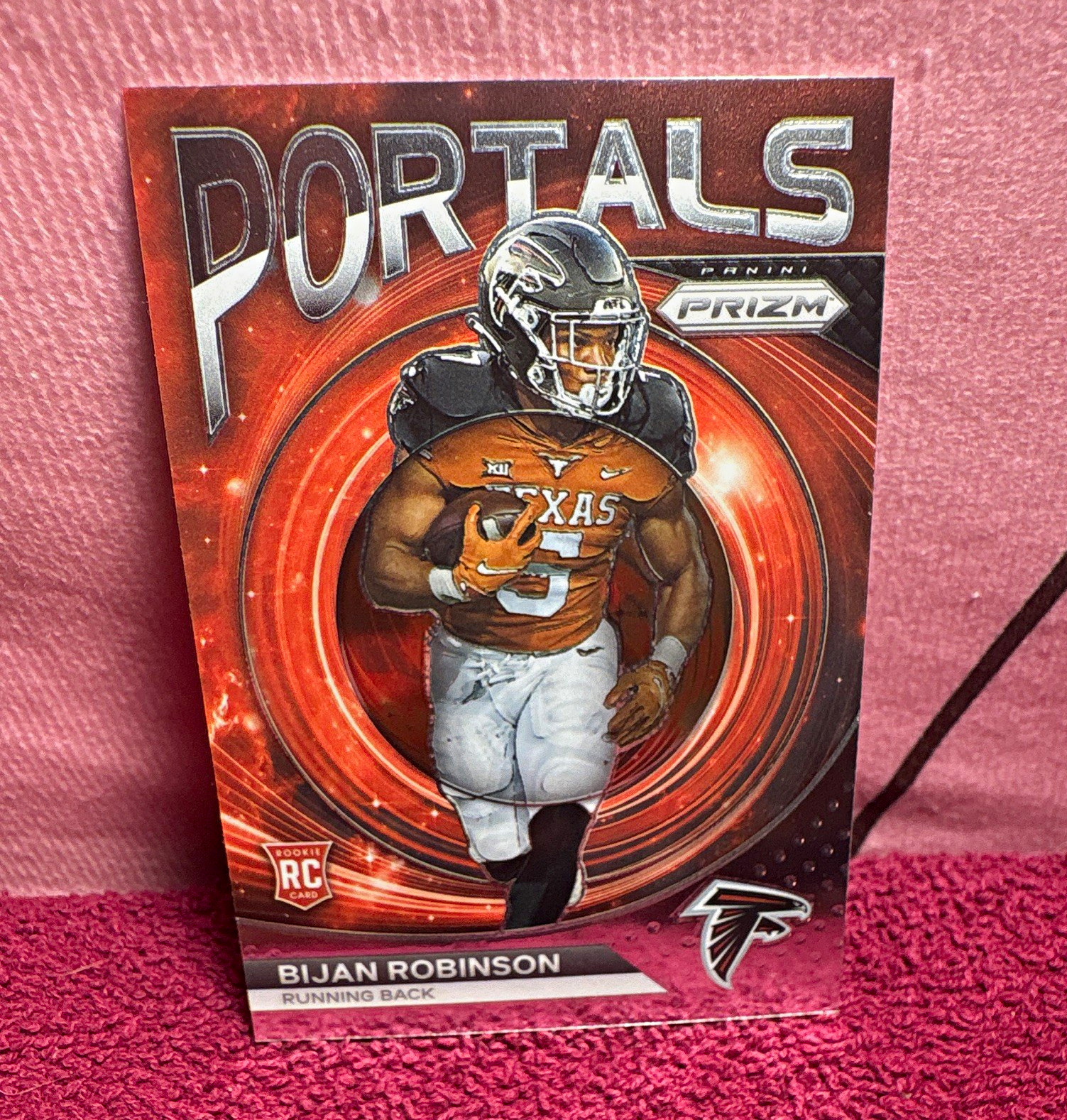 Panini 2023 Prizm Bijan Robinson Portals Rookie No Huddle Prizm #PO-8 Falcons Panini 2023 Prizm Bijan Robinson Portals Rookie No Huddle Prizm #PO-8 Falcons