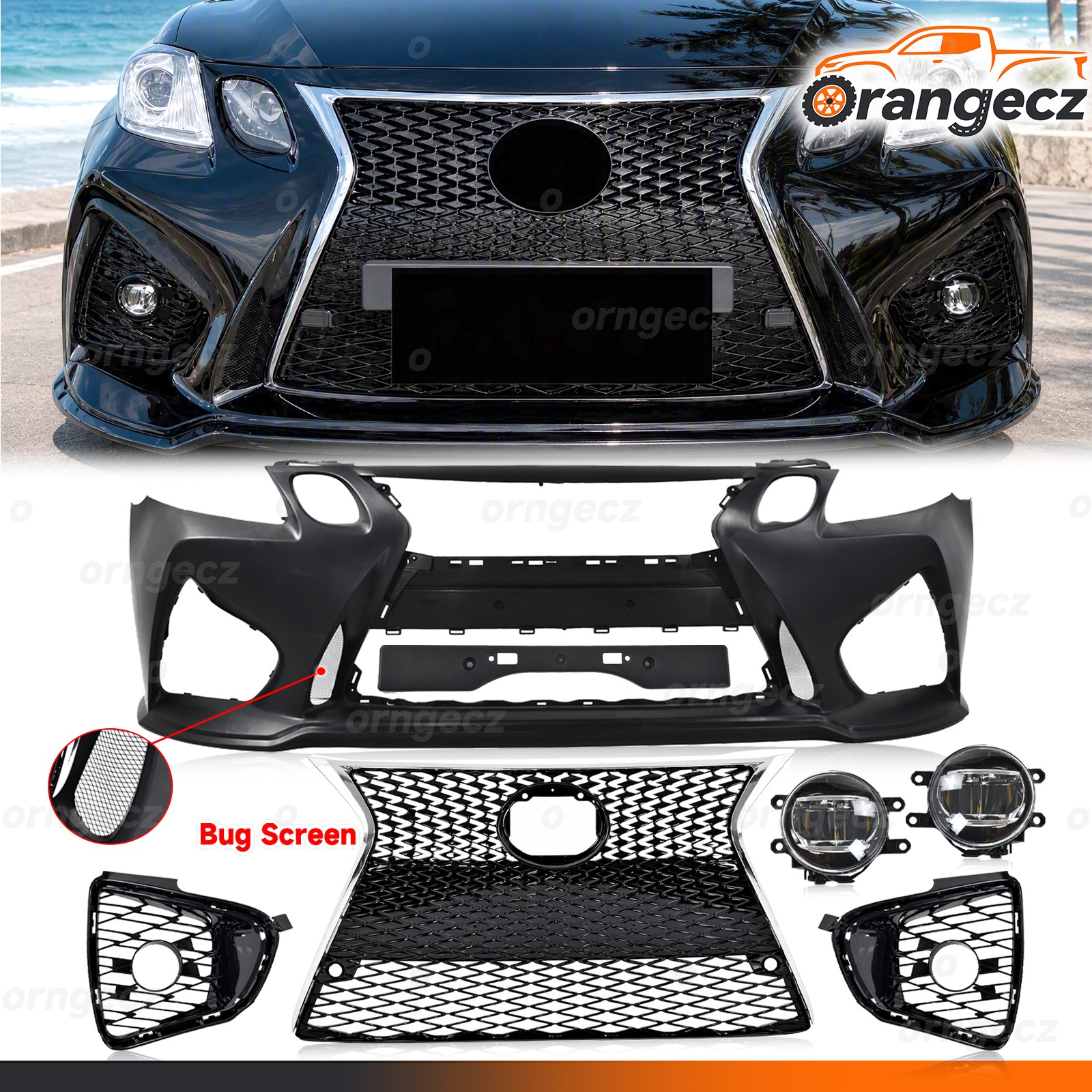 For 2006-2011 Lexus GS GS450h GS350 To 16+ GS F Style Front Bumper Grille Kit