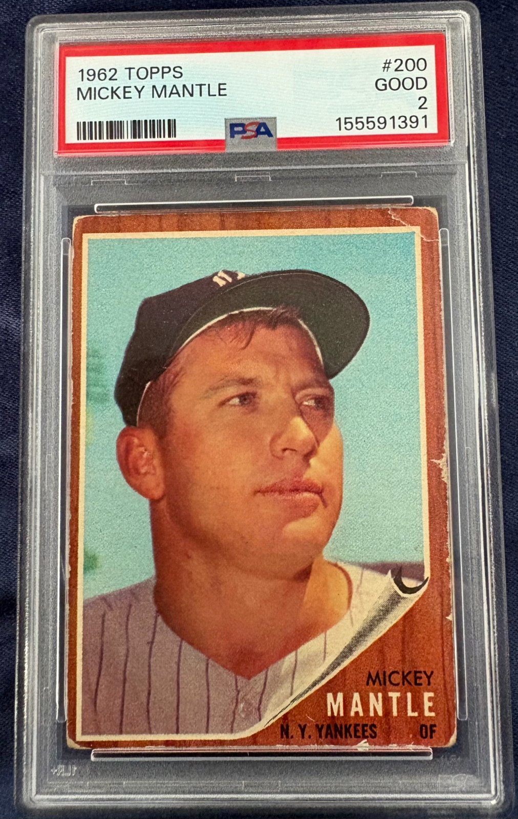 1962 Topps Mickey Mantle - 200 - PSA 2 1962 Topps Mickey Mantle - 200 - PSA 2