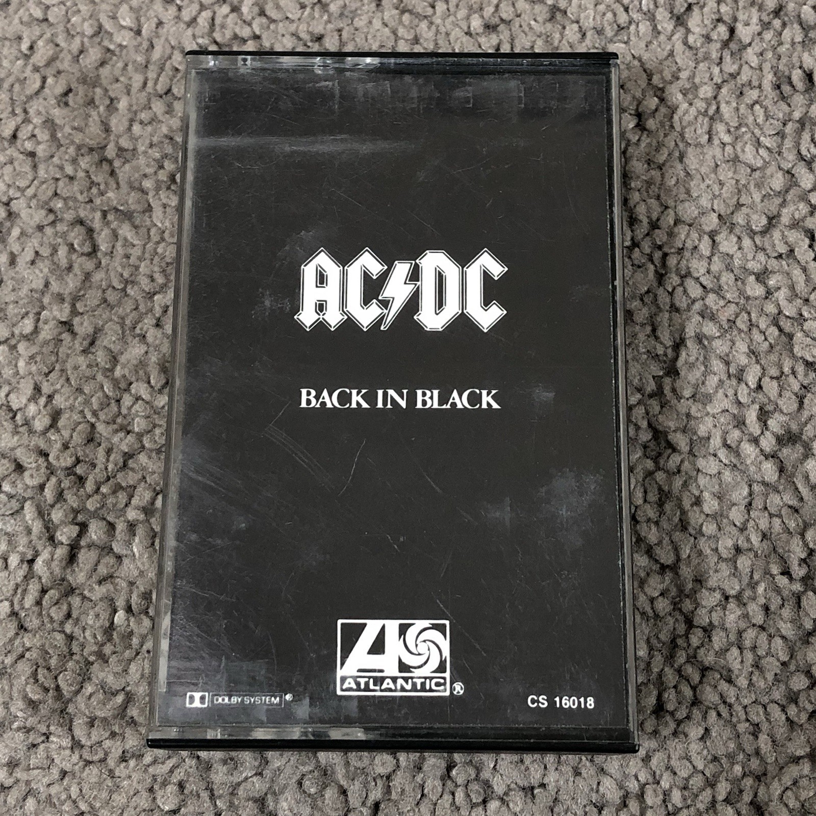 AC/DC Back In Black Cassette Tape Atlantic CS 16018 1980 Hard Rock Classic