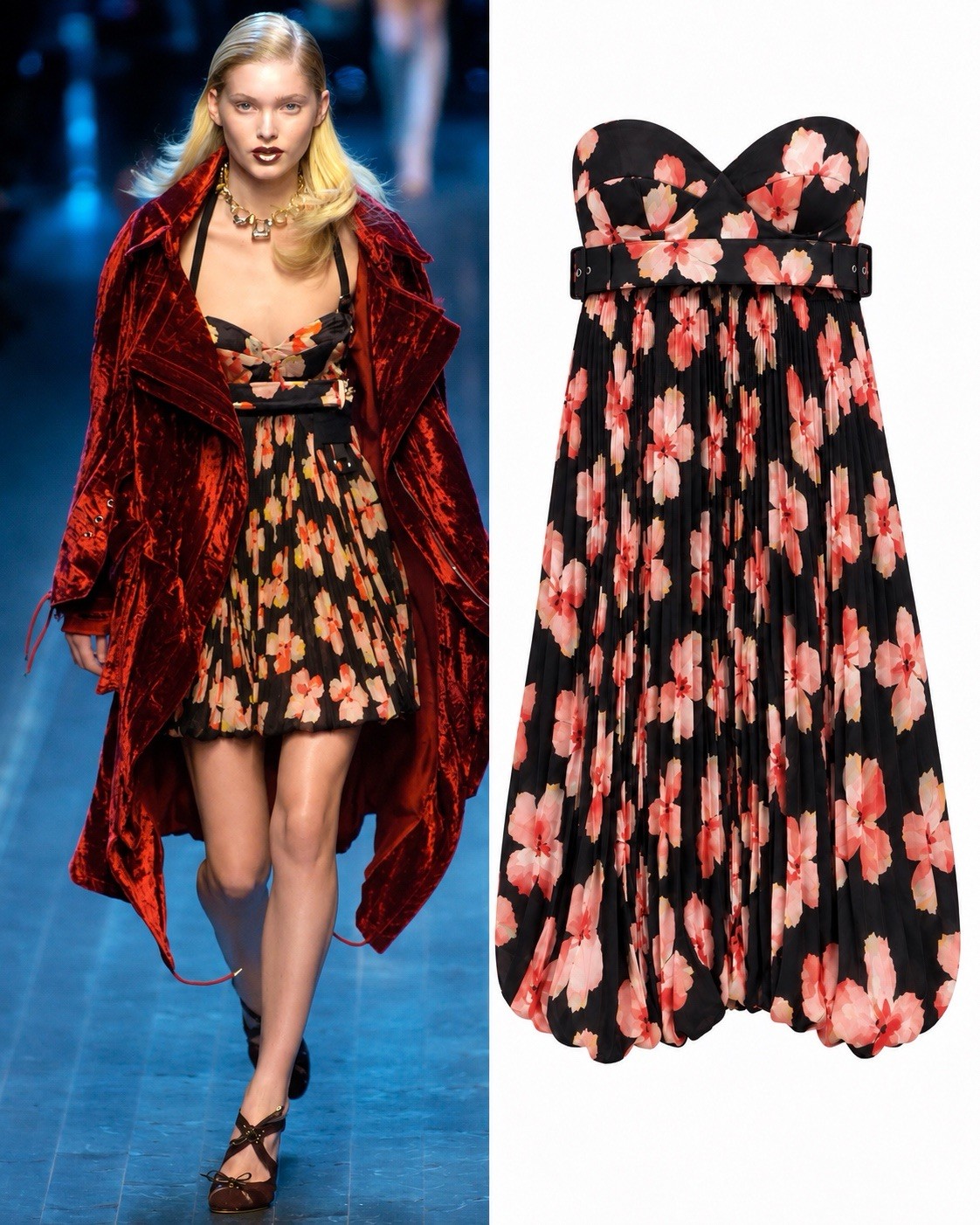 Christian Dior John Galliano FW 2005 RUNWAY Vintage Silk Floral Dress US 4