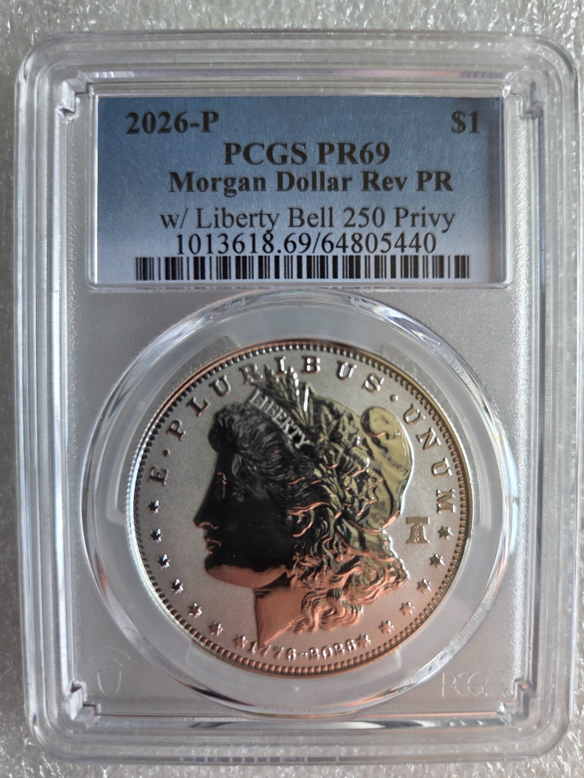 2026-P SemiQ Reverse Proof Morgan Dollar w/ Liberty Bell 250 Privy PCGS PR69 2026-P SemiQ Reverse Proof Morgan Dollar w/ Liberty Bell 250 Privy PCGS PR69