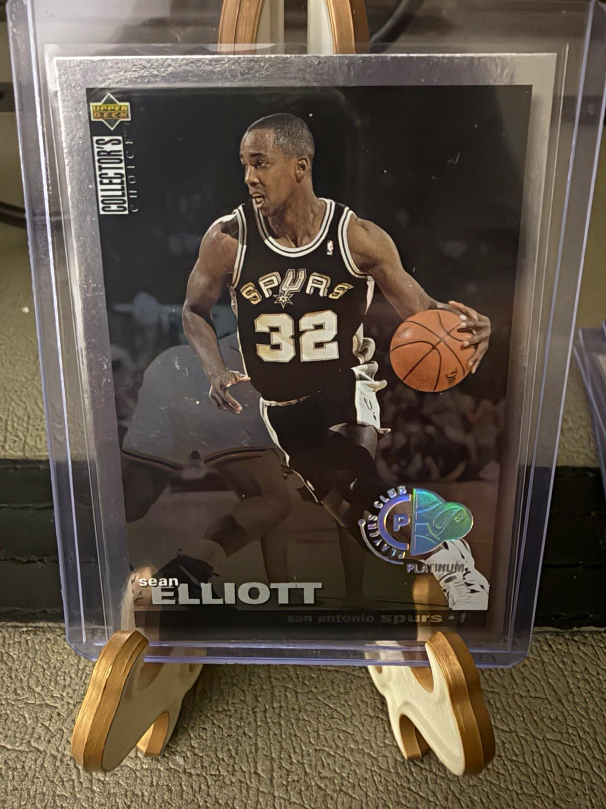 Upper Deck 1995-96 Collector\'s Choice Sean Elliott Platinum #252 Spurs SSP