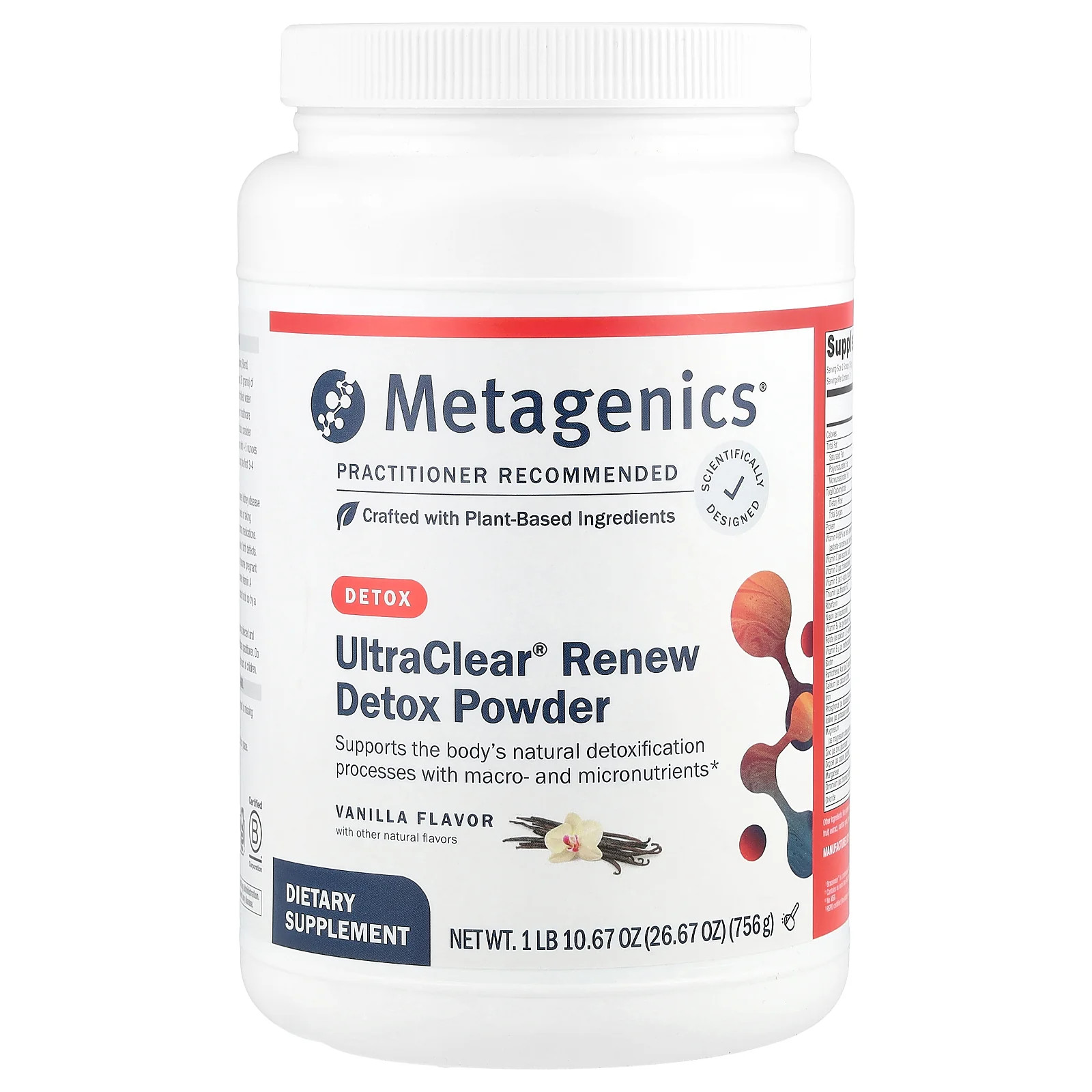 2 X Metagenics, UltraClear� Renew Detox Powder, Vanilla, 26.67 oz (756 g)