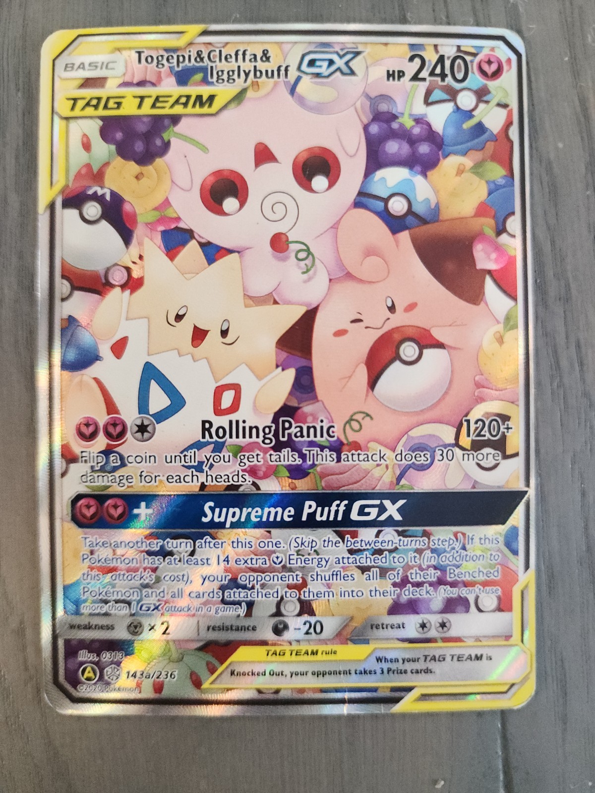 Togepi & Cleffa & Igglybuff GX 143A/236 Alternate Art Holo Togepi & Cleffa & Igglybuff GX 143A/236 Alternate Art Holo