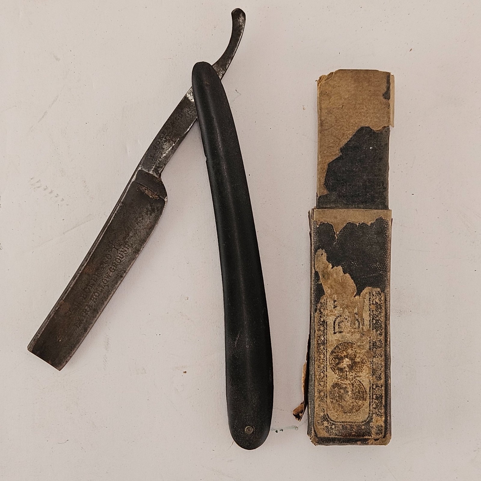 Antique H Boker & Co Straight Razor Extra Hollow Ground Tree w Box Antique H Boker & Co Straight Razor Extra Hollow Ground Tree w Box