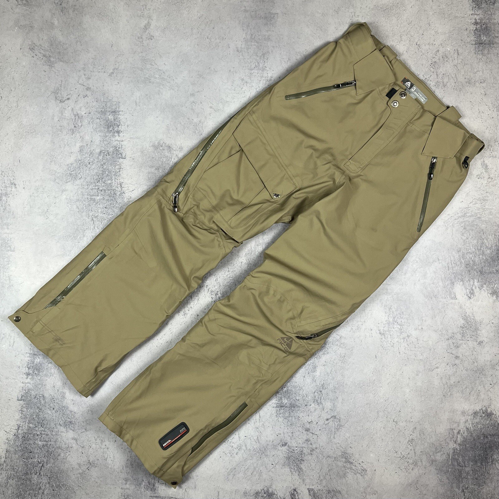 Vintage Nike ACG Storm-Fit Ski Snow Pant 2000’s Nylon Beige Size Medium Recco OG