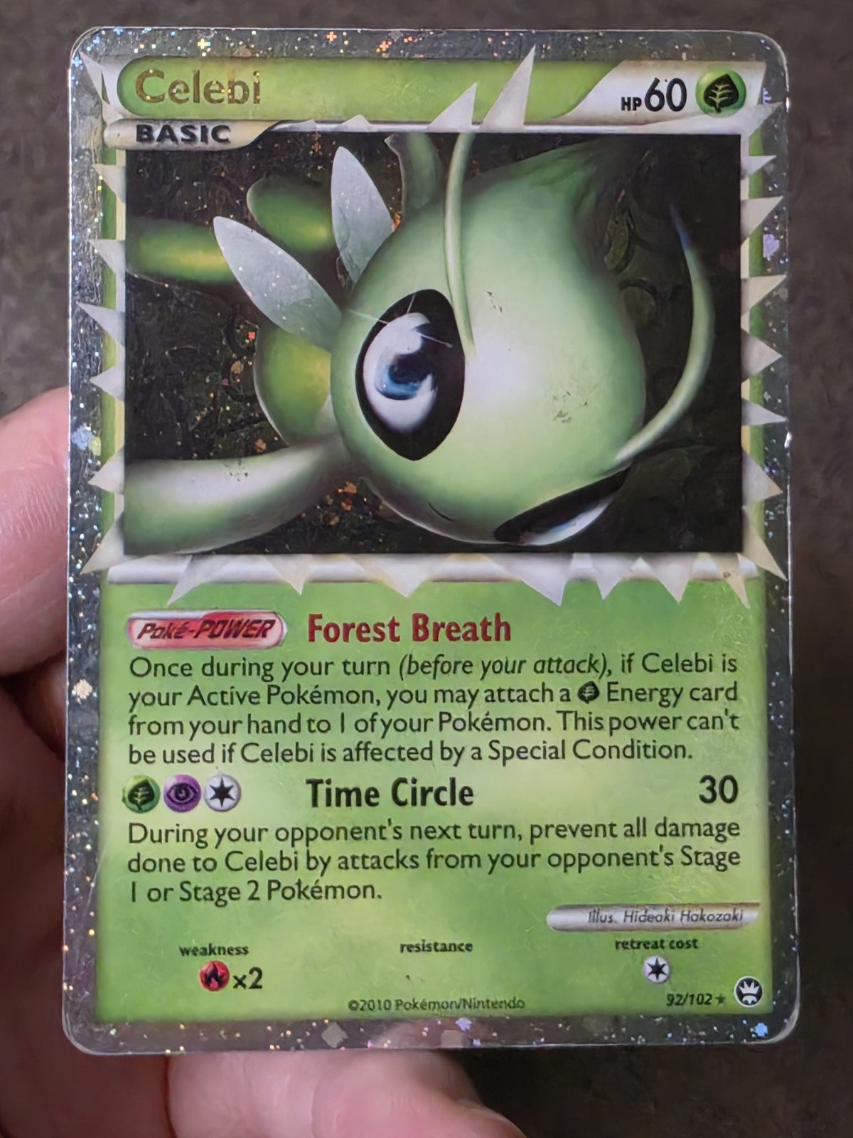 Celebi Prime 92/102 HS Triumphant Holo Ultra Rare Pokemon TCG MP Celebi Prime 92/102 HS Triumphant Holo Ultra Rare Pokemon TCG MP