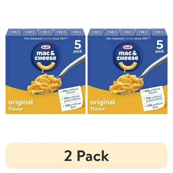 (2 pack) Kraft Mac and Cheese, 5 Boxes, for Easy Dinner Original Flavors 7.25 oz (2 pack) Kraft Mac and Cheese, 5 Boxes, for Easy Dinner Original Flavors 7.25 oz