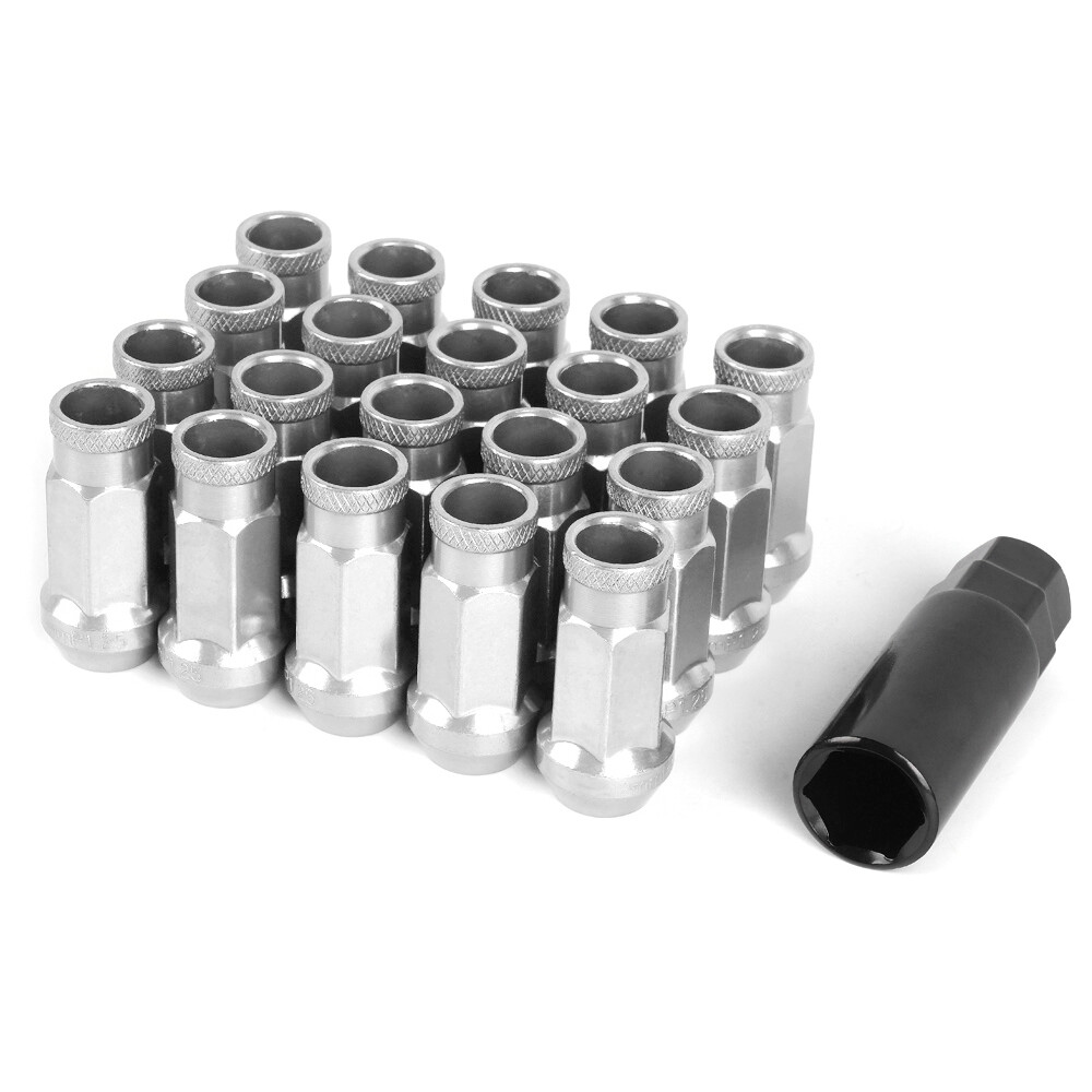 20PCS M12 x 1.25mm M12 x 1.5mm Forged Steel Lug Nuts 47mm Open End Cone Seat Key