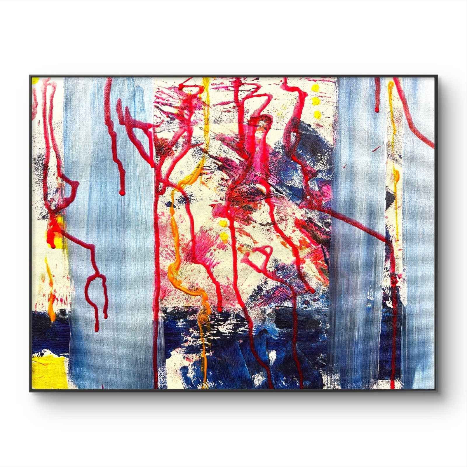 SAMATOWIC Abstract Drip  11x14 Abstract Expressionism Signed Original Art 433