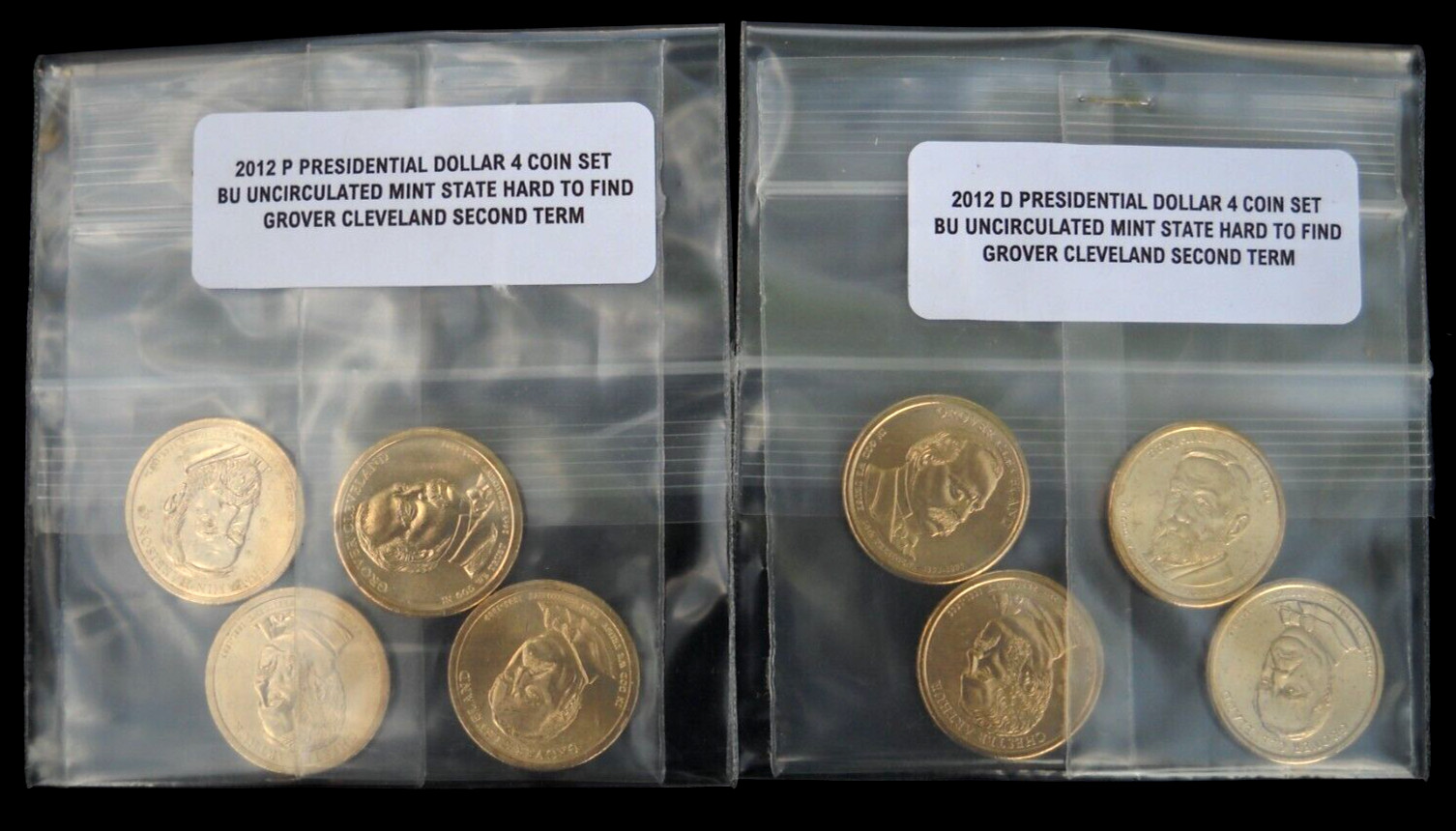 2012 P&D Presidential Dollar 8 Coin Set BU Uncirculated Mint State $1 