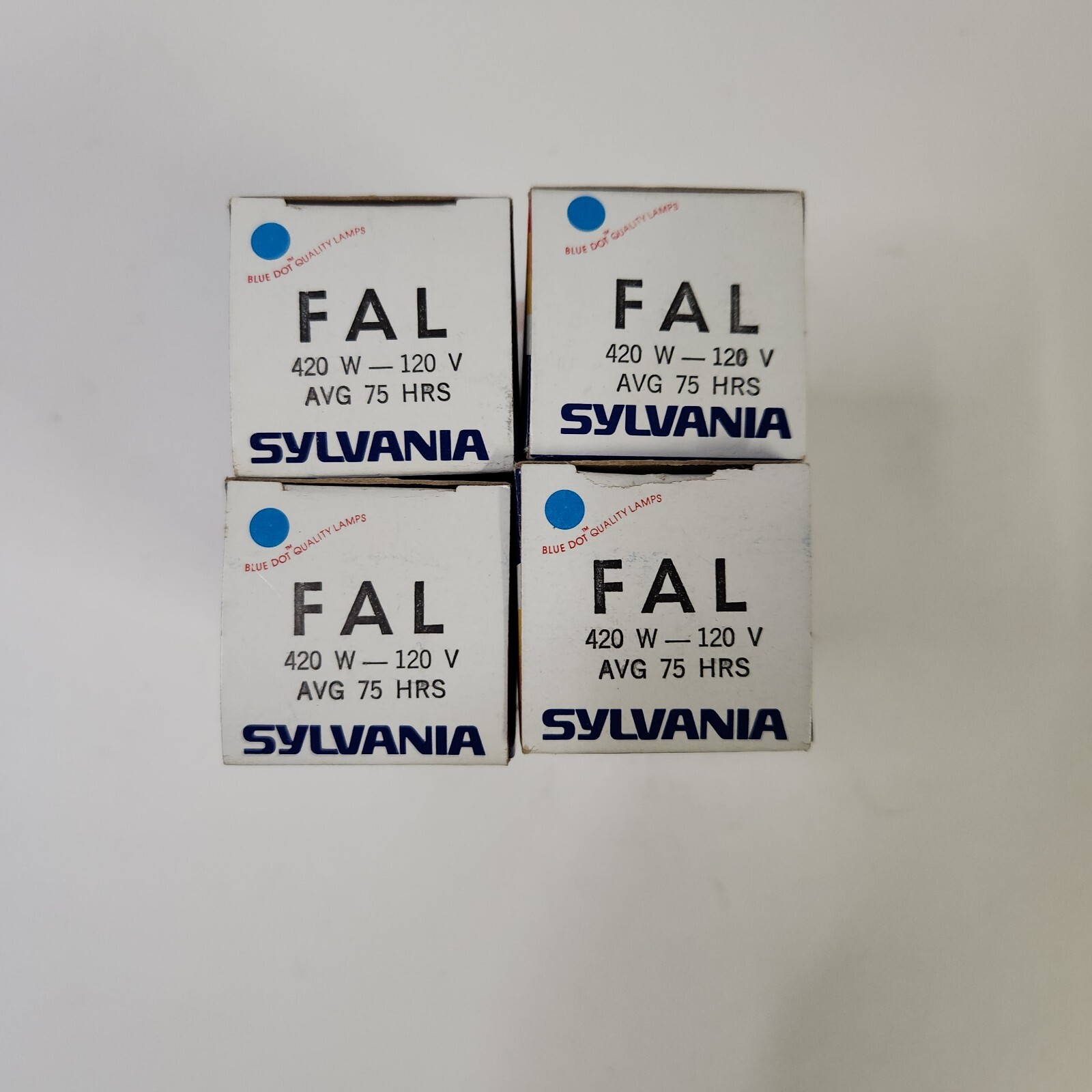 Sylvania GTE FAL 420 W 120V Halogen Projector Lamp Bulb x4 Vintage Stock/Package Sylvania GTE FAL 420 W 120V Halogen Projector Lamp Bulb x4 Vintage Stock/Package