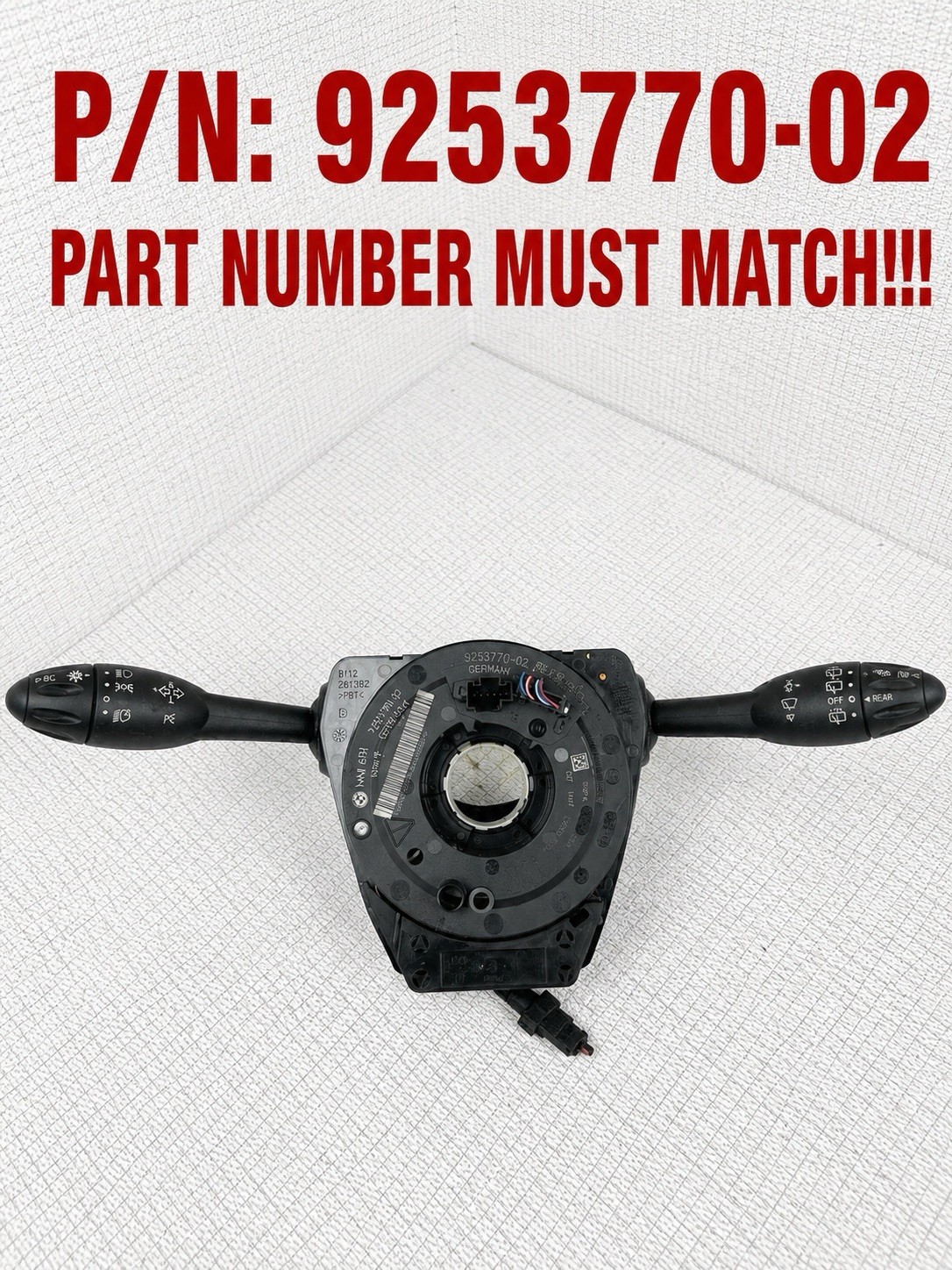 2007–2015 MINI Cooper Steering Column Turn Signal Wiper Switch OEM 9253770-02 2007–2015 MINI Cooper Steering Column Turn Signal Wiper Switch OEM 9253770-02