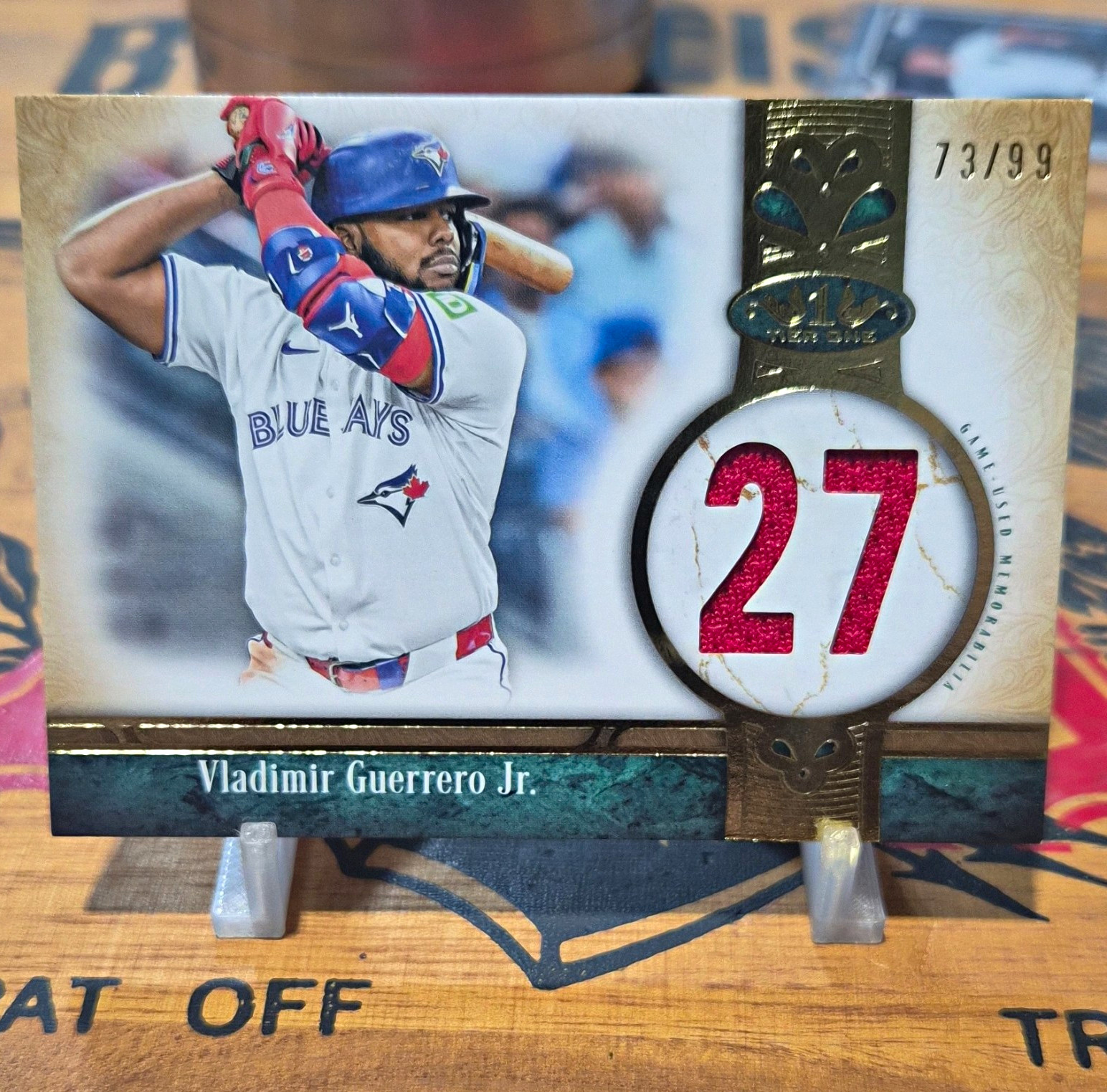 Topps 2026 Tier One Vladimir Guerrero Jr. Jersey Number Relic Card JNR-VG 73/99 Topps 2026 Tier One Vladimir Guerrero Jr. Jersey Number Relic Card JNR-VG 73/99