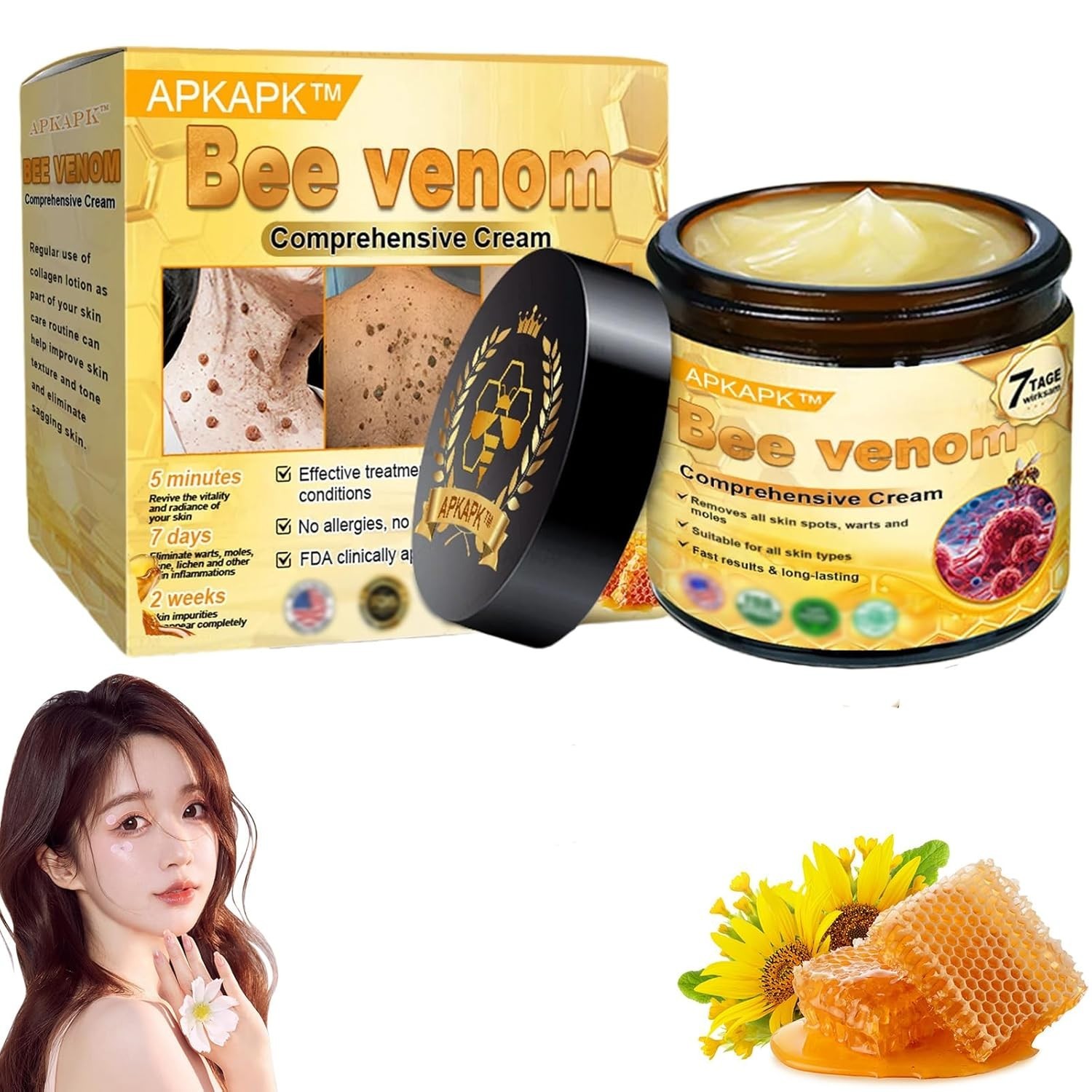 APKAPK Bee Venom Comprehensive Cream,Anti-Aging, Hydrating,Natural Ingredients APKAPK Bee Venom Comprehensive Cream,Anti-Aging, Hydrating,Natural Ingredients