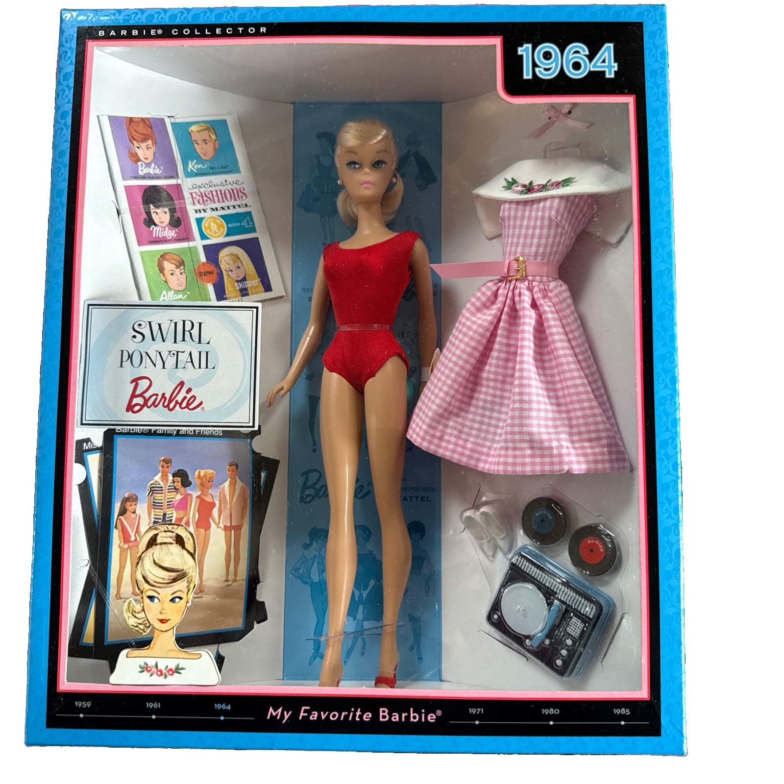 2009 Mattel My Favorite Barbie “1964: Swirl Ponytail Barbie” #T1373 *NRFB*