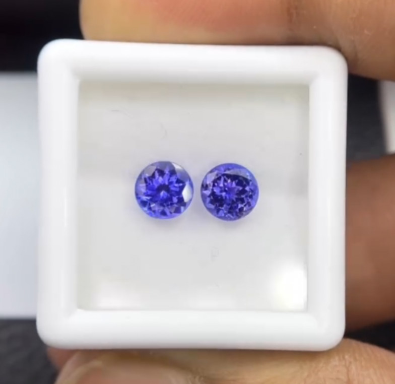 6mm natural top quality AAA tanzanite round pair loose gemstone 6mm natural top quality AAA tanzanite round pair loose gemstone
