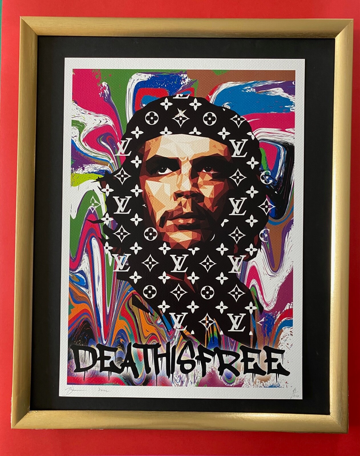 DEATH NYC Signed Large 16x20in Framed CHE GUEVARA Graffiti Pop Art MURAKAMI