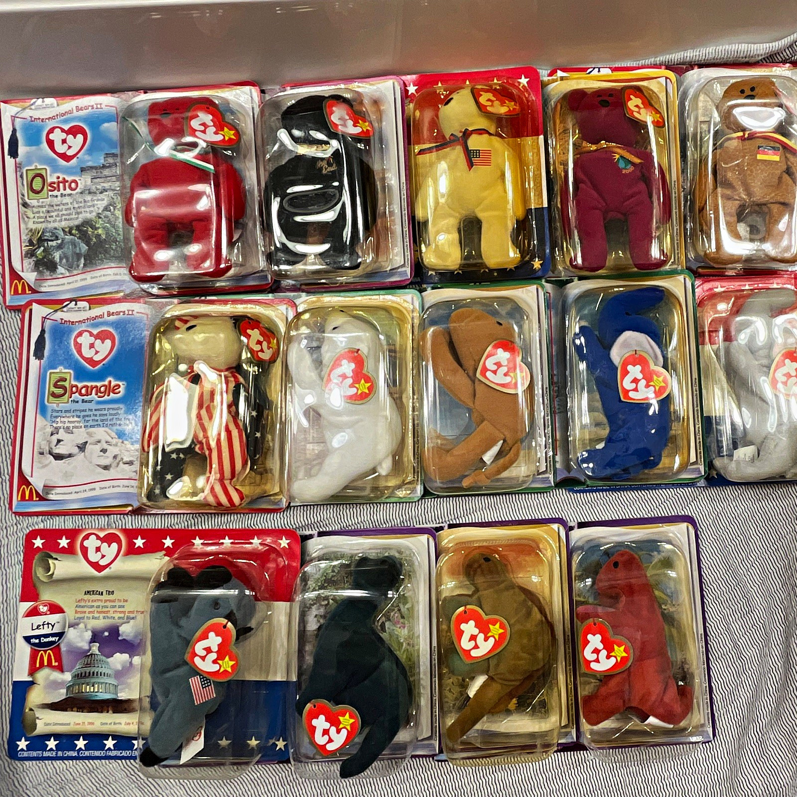 Ty Teenie Beanies Lot Lefty Righty Spangle Peanut 1999 Retired Vintage Ty Teenie Beanies Lot Lefty Righty Spangle Peanut 1999 Retired Vintage