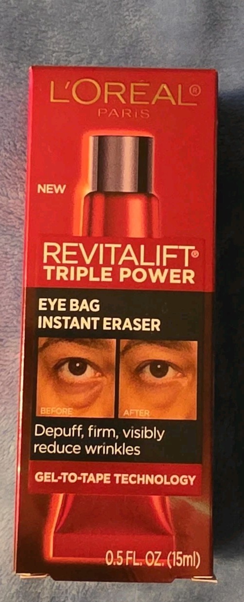 L'Oreal Paris Revitalift Triple Power Eye Bag Instant Eraser, 0.51 fl oz NEW BOX L'Oreal Paris Revitalift Triple Power Eye Bag Instant Eraser, 0.51 fl oz NEW BOX