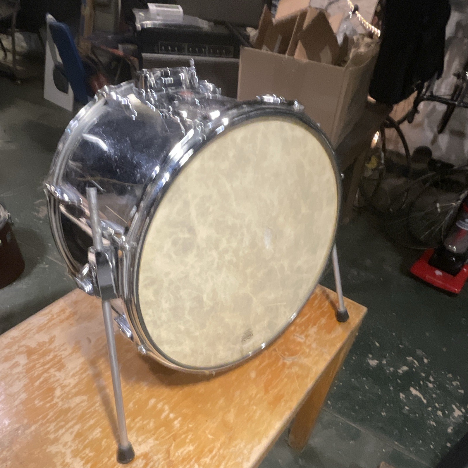 Premier 12 x 18 Bass Drum formerly Timp Tom Chrome Maple Shell Made in England