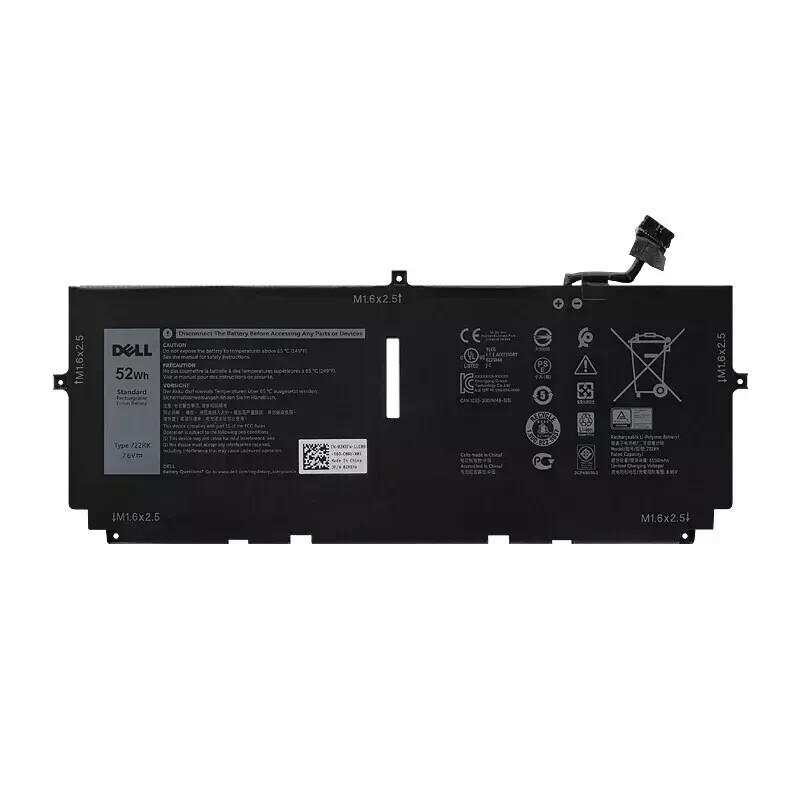 Original 52WH 722KK Battery For Dell XPS 13 9300 9310 P117G P117G001 2XXFW NEW
