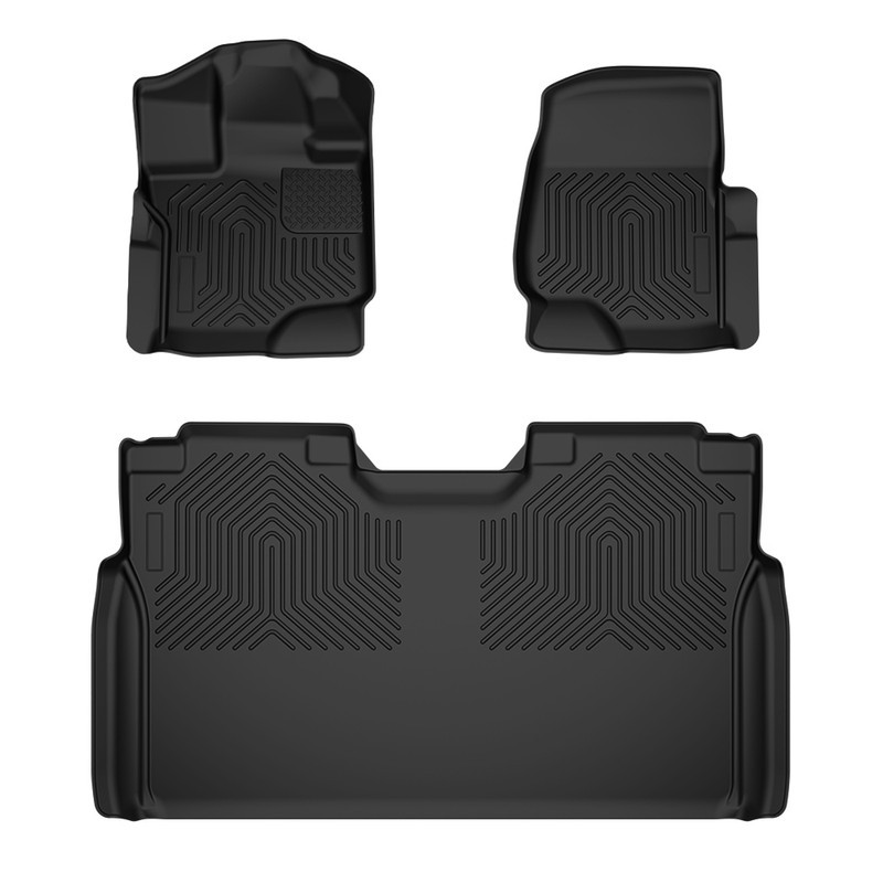 Weatherbeater TPE Black Floor Mats Custom For 2015-2025 Ford F150 Super Crew