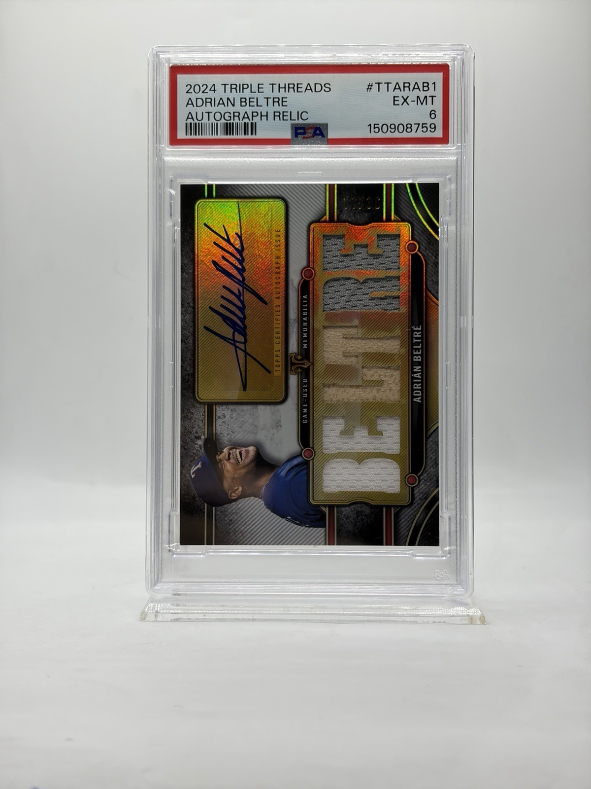 2024 Topps Triple Treads Relic #TTAR-AB1 (AUTO #'d / 36) PSA EX-MT 6