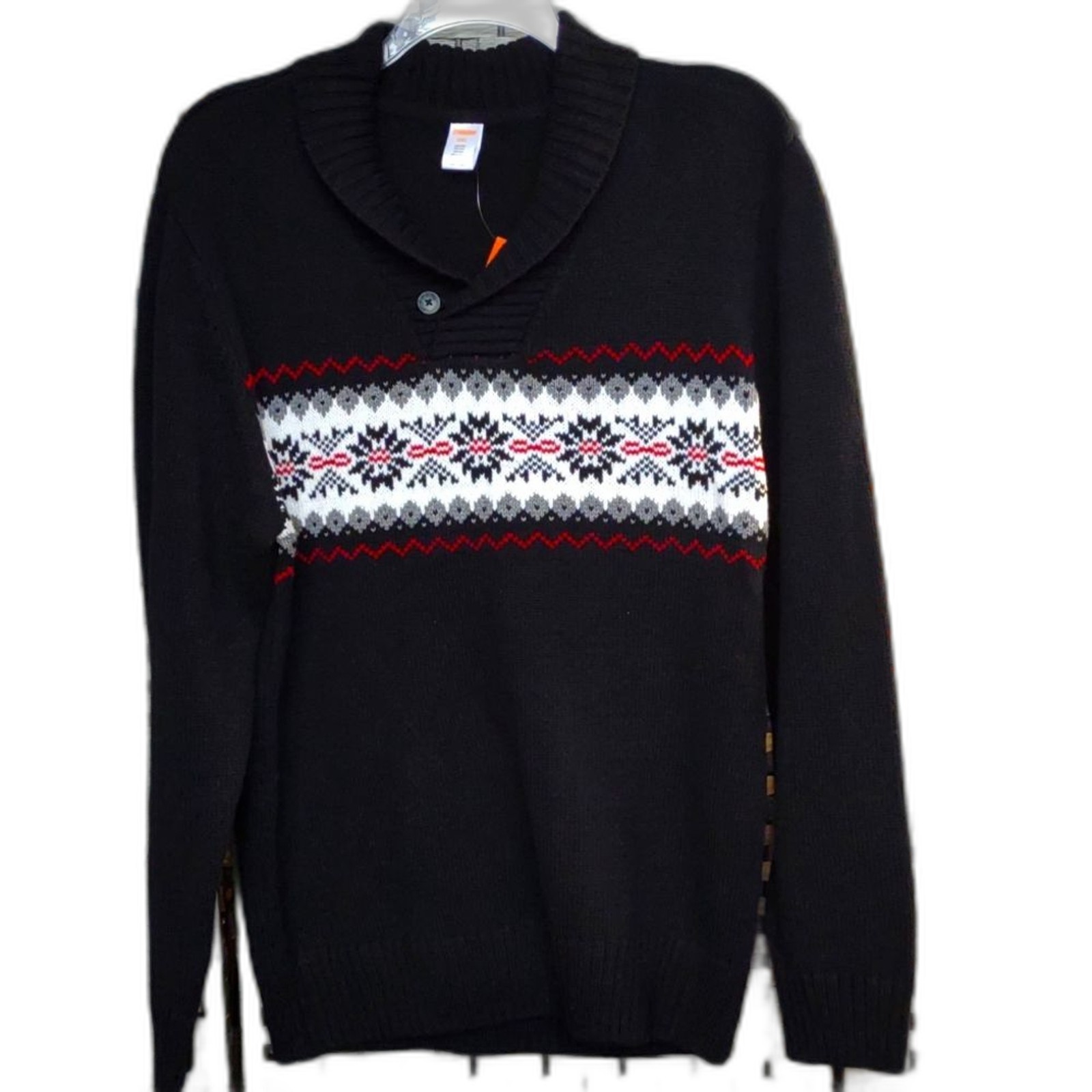 NWT Gymboree Men\'s Sweater Pullover Black Snowflake Men Size XXL New NWT Gymboree Men\'s Sweater Pullover Black Snowflake Men Size XXL New
