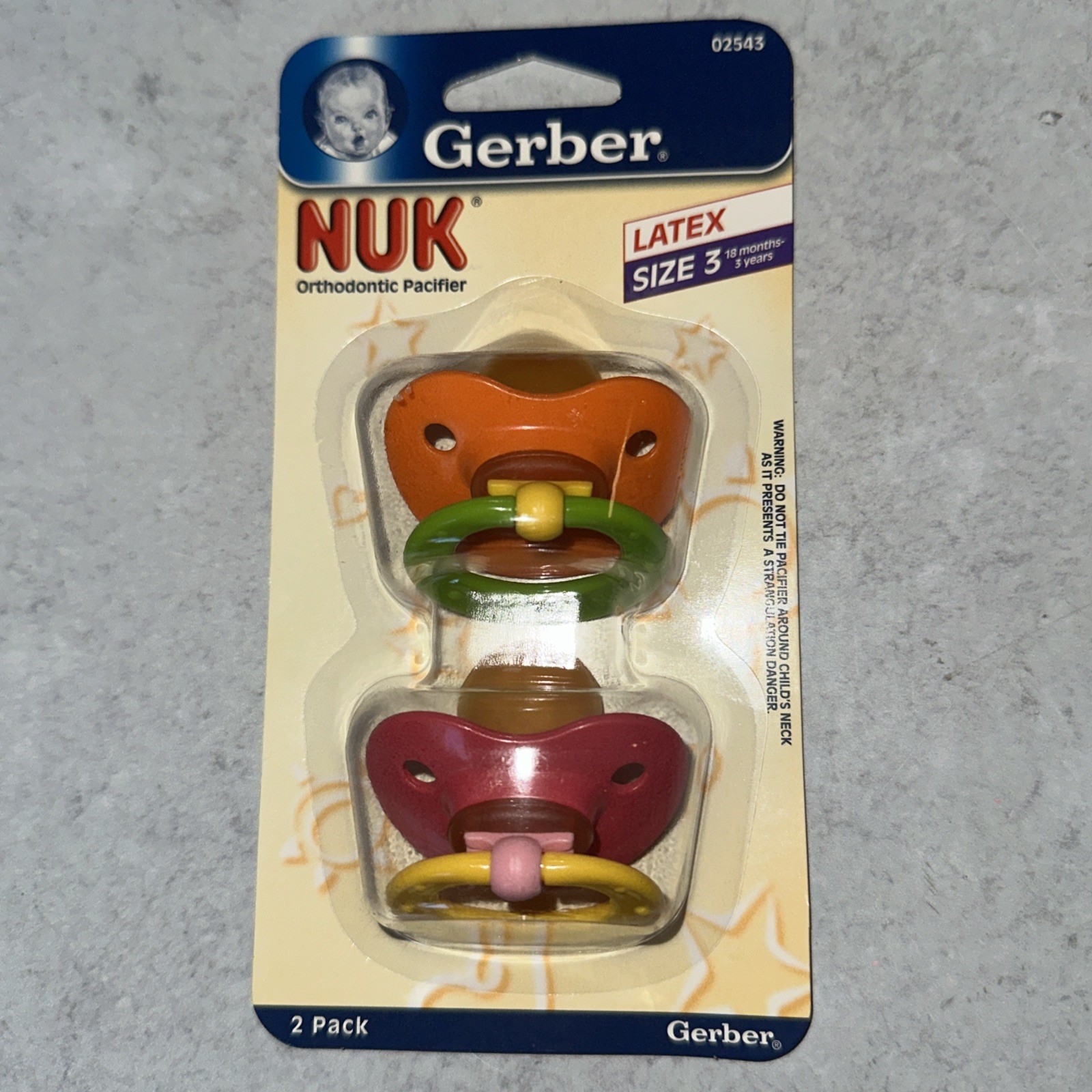 Gerber NUK Orthodontic Pacifiers Size 3 Toddler 18M+ 2 Pack Rubber Latex Pink Gerber NUK Orthodontic Pacifiers Size 3 Toddler 18M+ 2 Pack Rubber Latex Pink