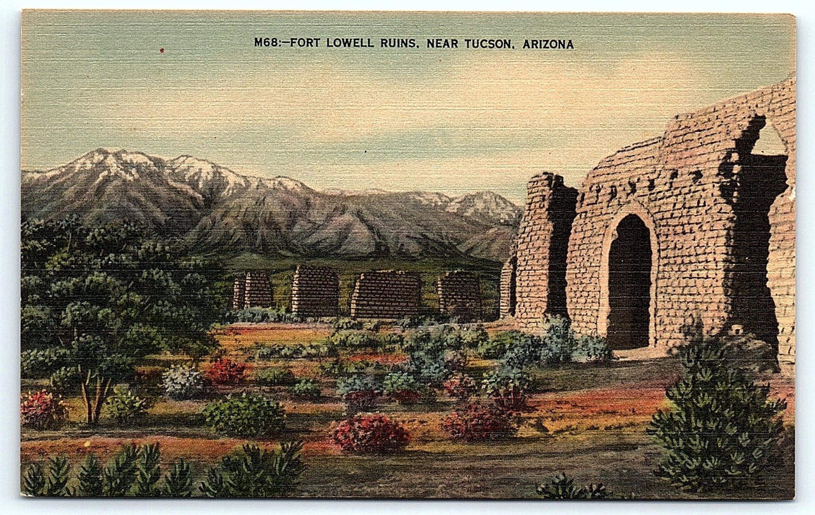 Vtg Postcard: Fort Lowell Ruins, Tucson, Arizona Vtg Postcard: Fort Lowell Ruins, Tucson, Arizona