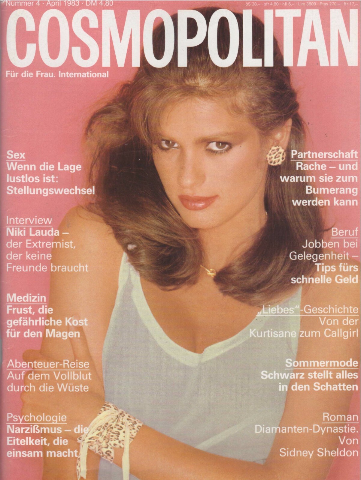 1983 Cosmopolitan Germany Gia Carangi Cover Demarchelier Niki Lauda Vintage 80s
