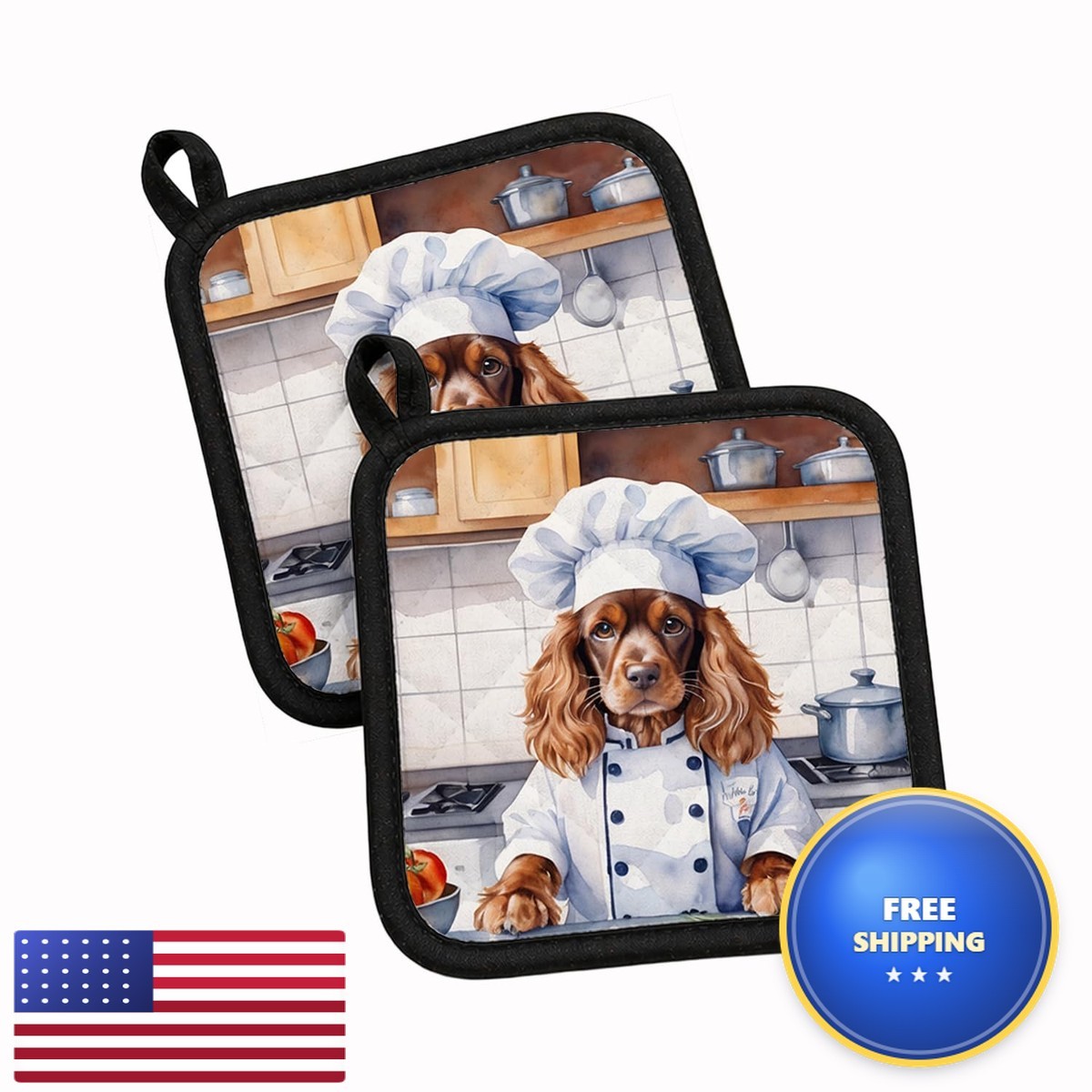 Caroline\'s Treasures English Cocker Spaniel Set of 2 Kitchen Pot Holders Caroline\'s Treasures English Cocker Spaniel Set of 2 Kitchen Pot Holders