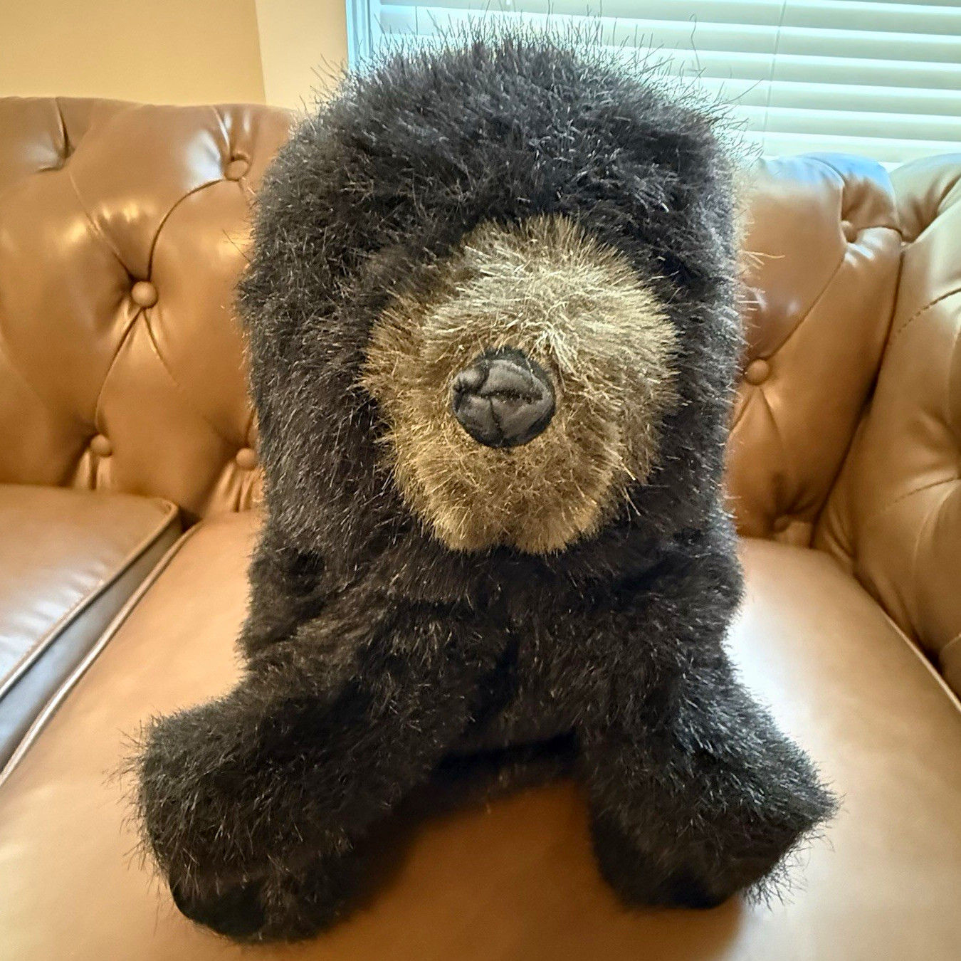 Vtg Folkmanis Furry Folk Baby Black Bear Cub Hand Puppet Plush Made in USA 9\
