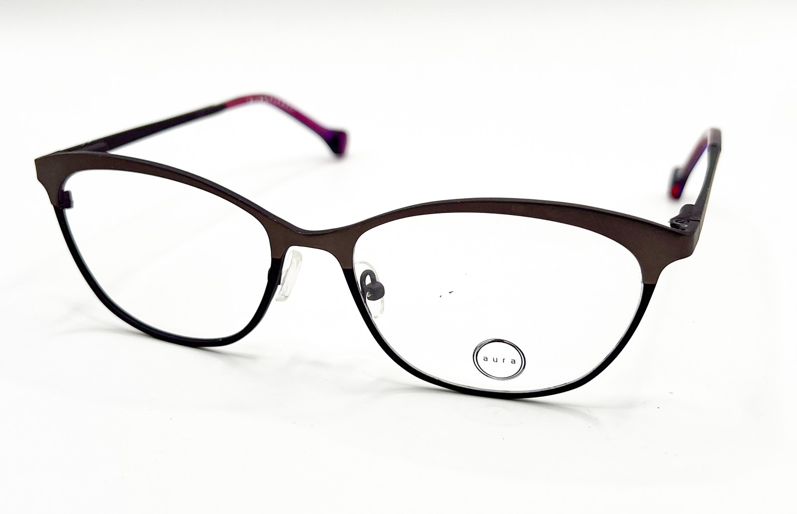 NEW AURA EYEWEAR DUNNING GUN GUNMETAL AUTHENTIC EYEGLASSES 55-17