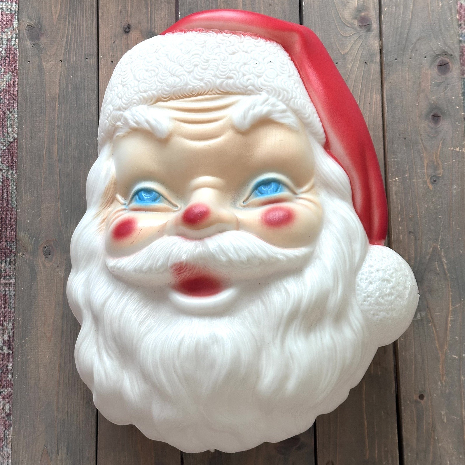 Vintage 1968 Empire Blow Mold Lighted Santa Claus Head Face 17” Christmas Décor Vintage 1968 Empire Blow Mold Lighted Santa Claus Head Face 17” Christmas Décor
