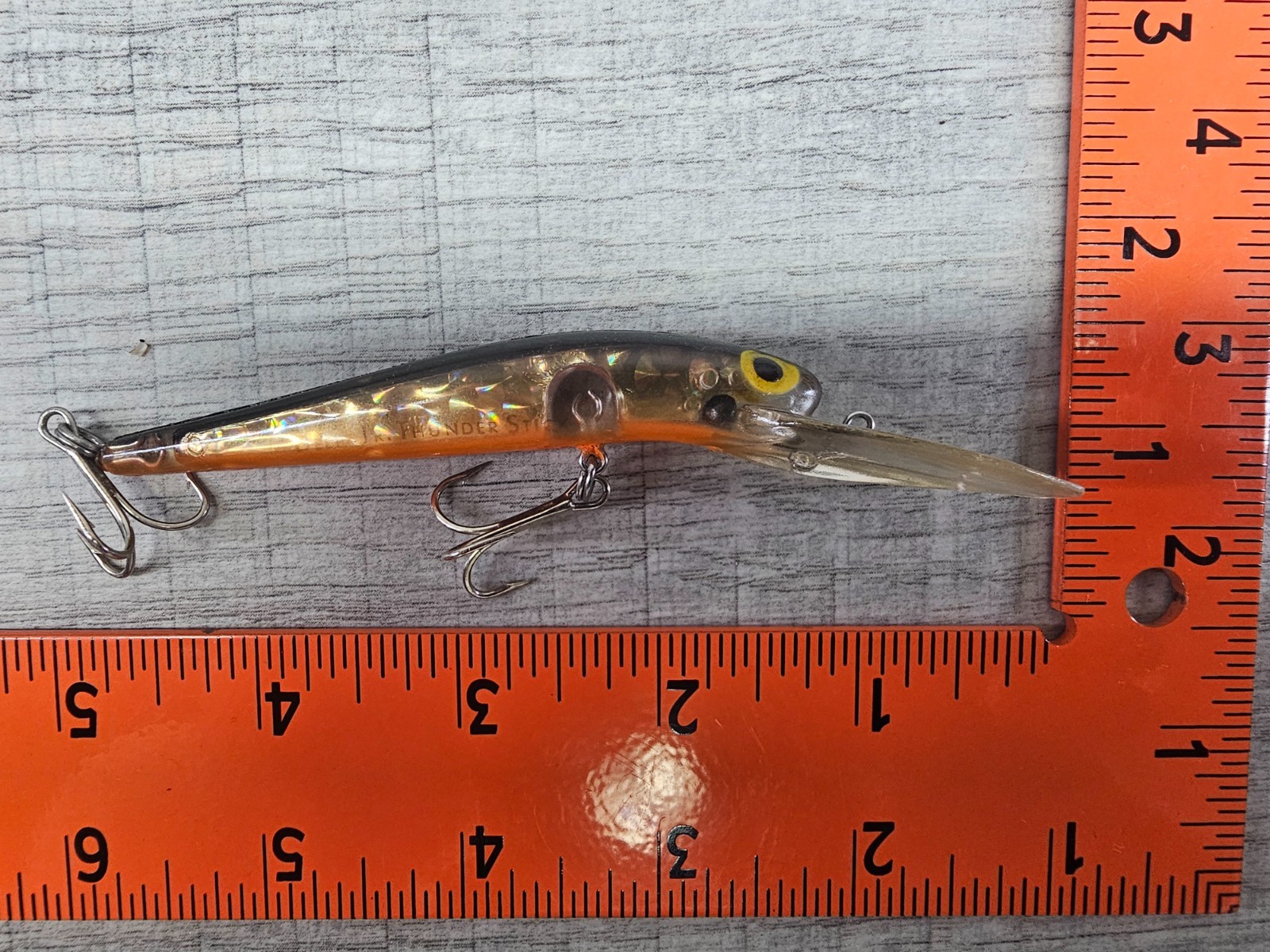 Vintage Storm Pre Rapala Deep Jr Thunderstick Lure DJ181 Blue Orange Prism