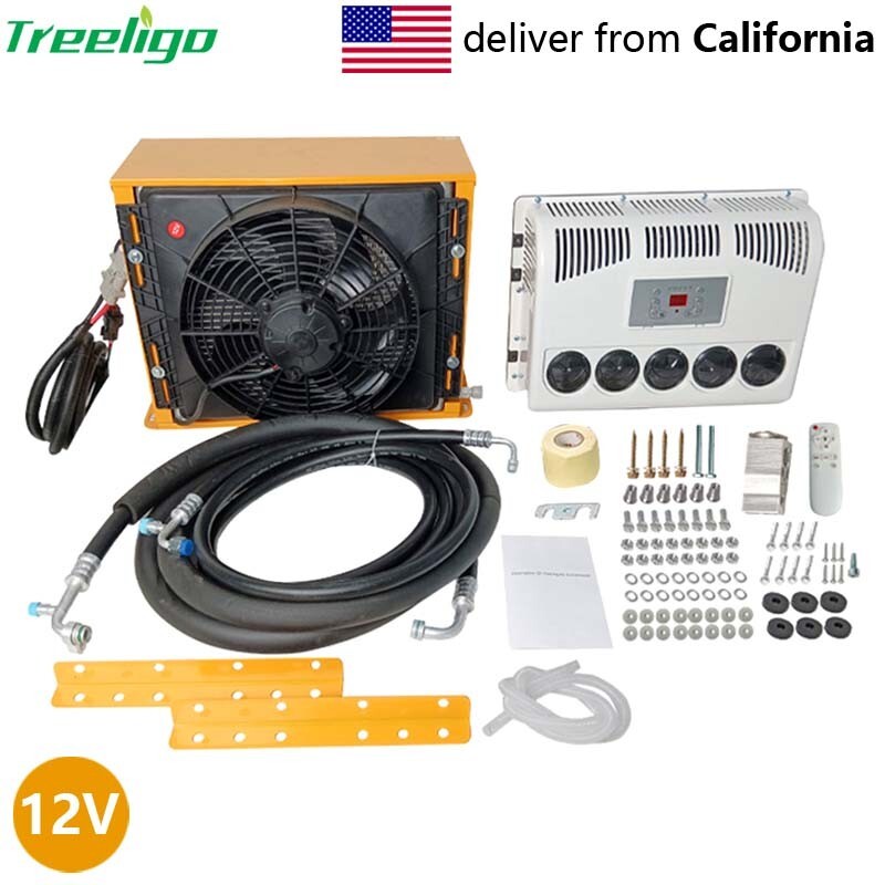 12V Electric Air Conditioner Kit Truck Excavator AC Unit For Engineering Vehicle