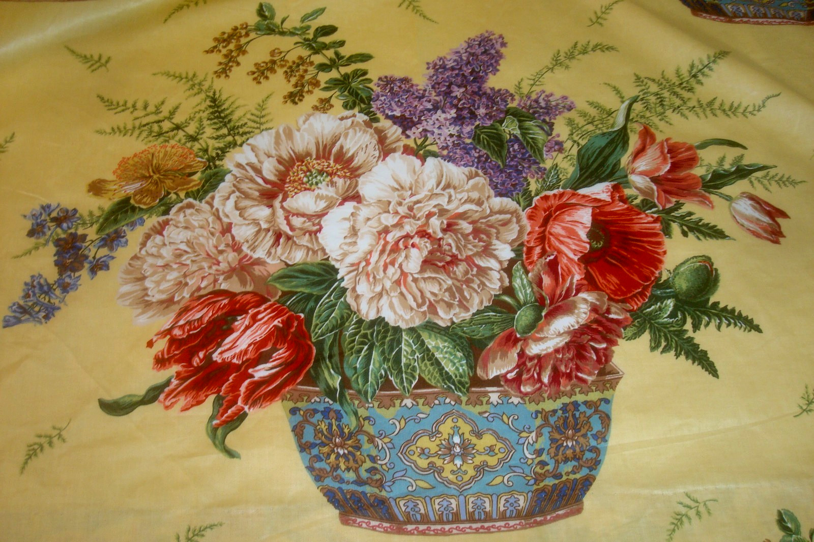 New Custom CHINTZ DRAPES Floral Arrangement 2 pc Pleated Lined 96