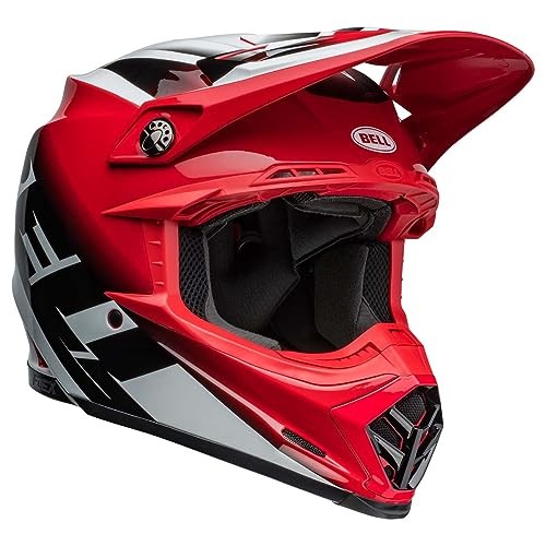 Bell Moto-9S Flex Motorcycle Helmet Rail Gloss Red/White Size Small